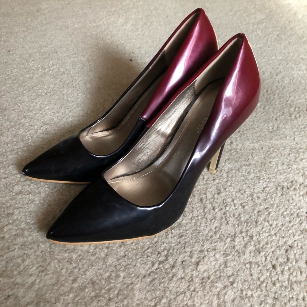 Gorgeous Ombré Maroon and Black Heels Worn Once